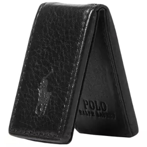 Polo Ralph Lauren Other - Polo Ralph Lauren Black Pebbled Leather Money Clip Great gift for Christmas!